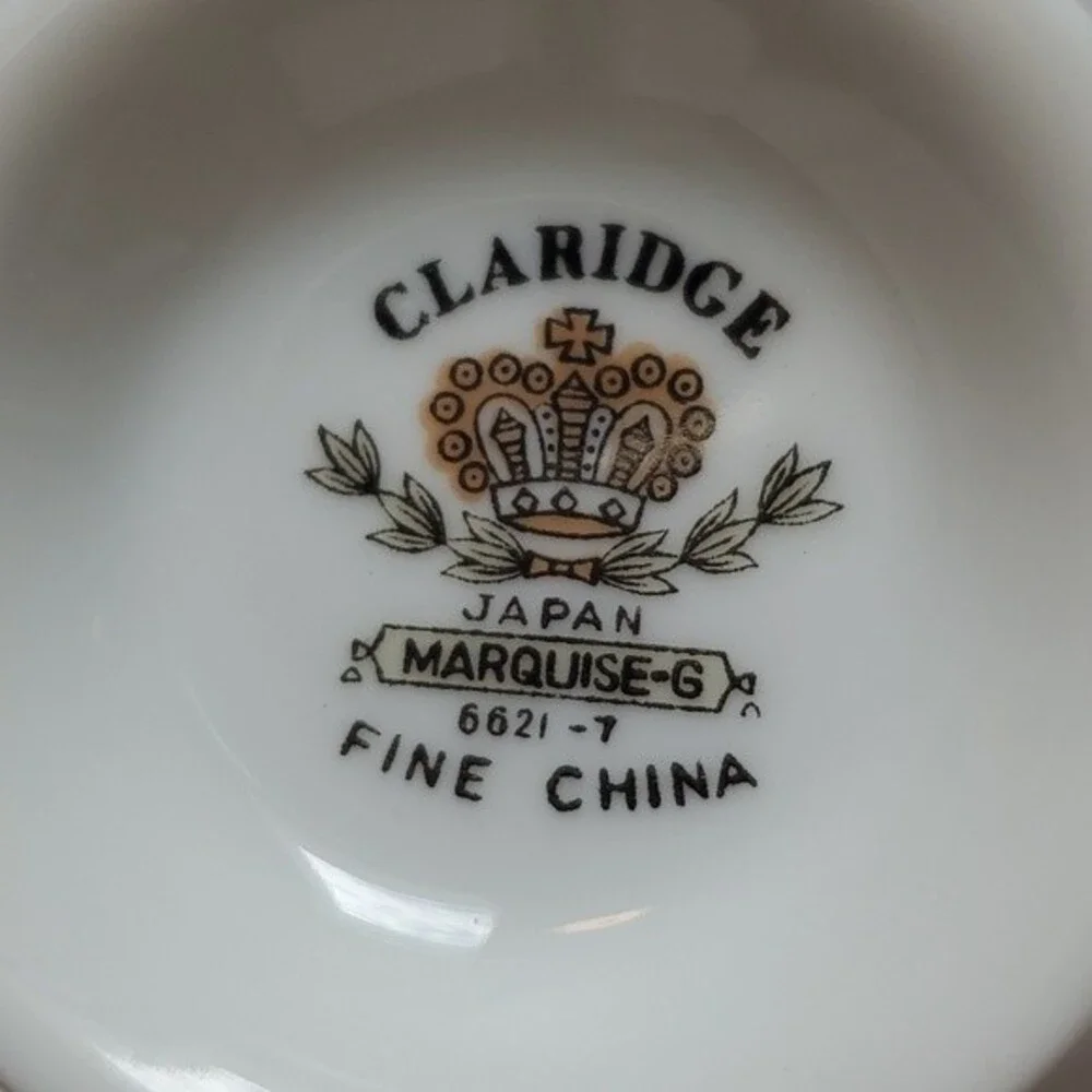 Vintage Claridge “Marquise” Teacup & Saucer – Japan – Gold Trim – Hard to Find